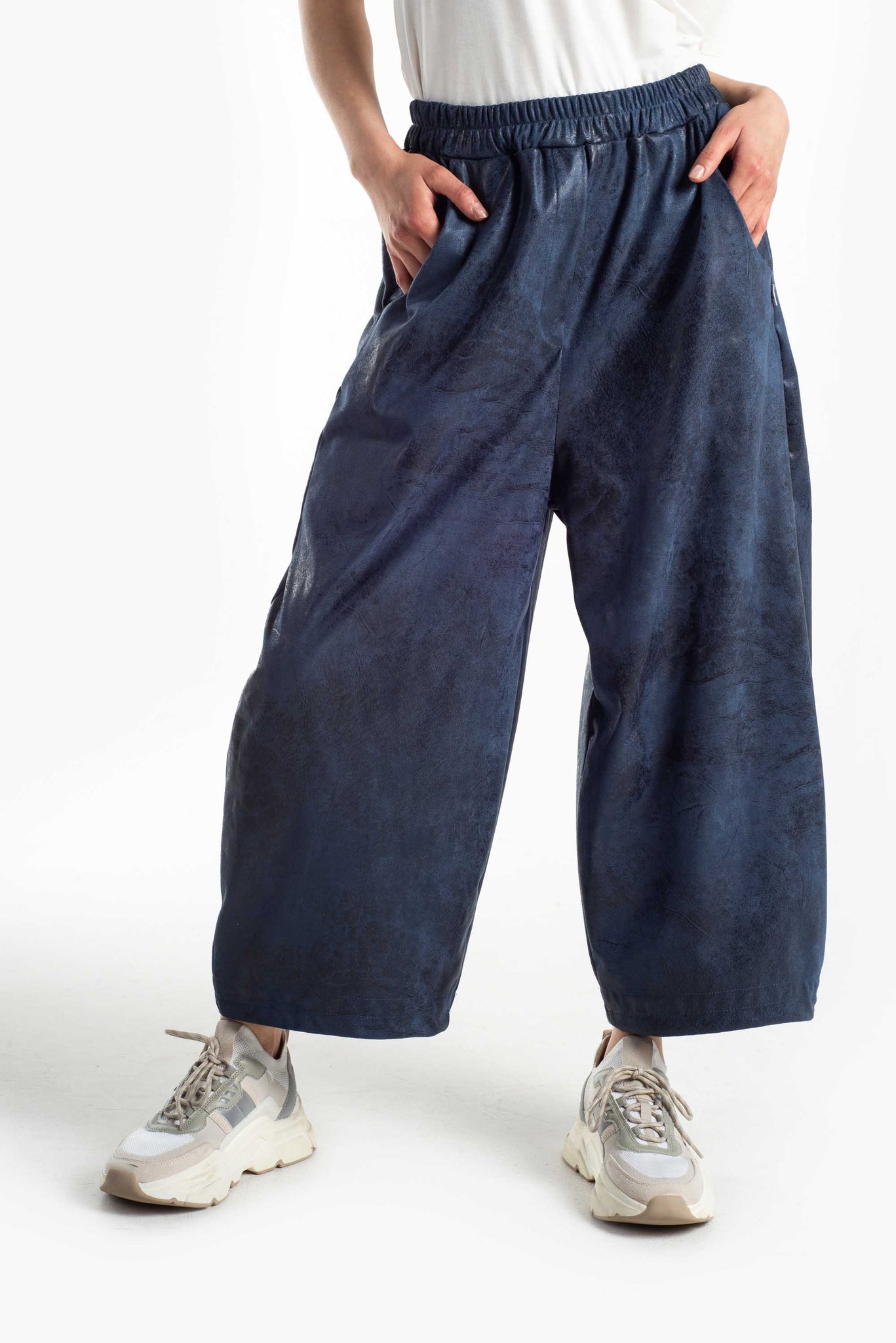 Baggy suede trousers