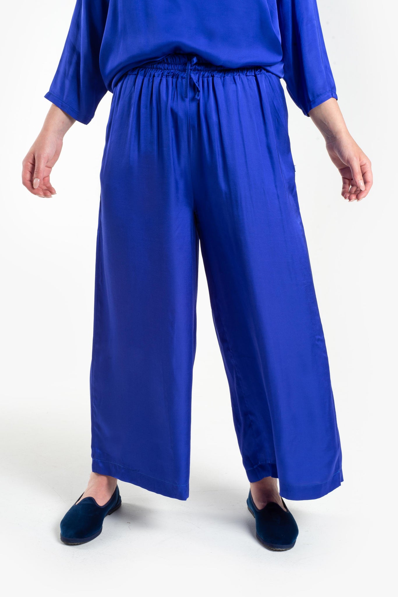 Palazzo trousers in satin