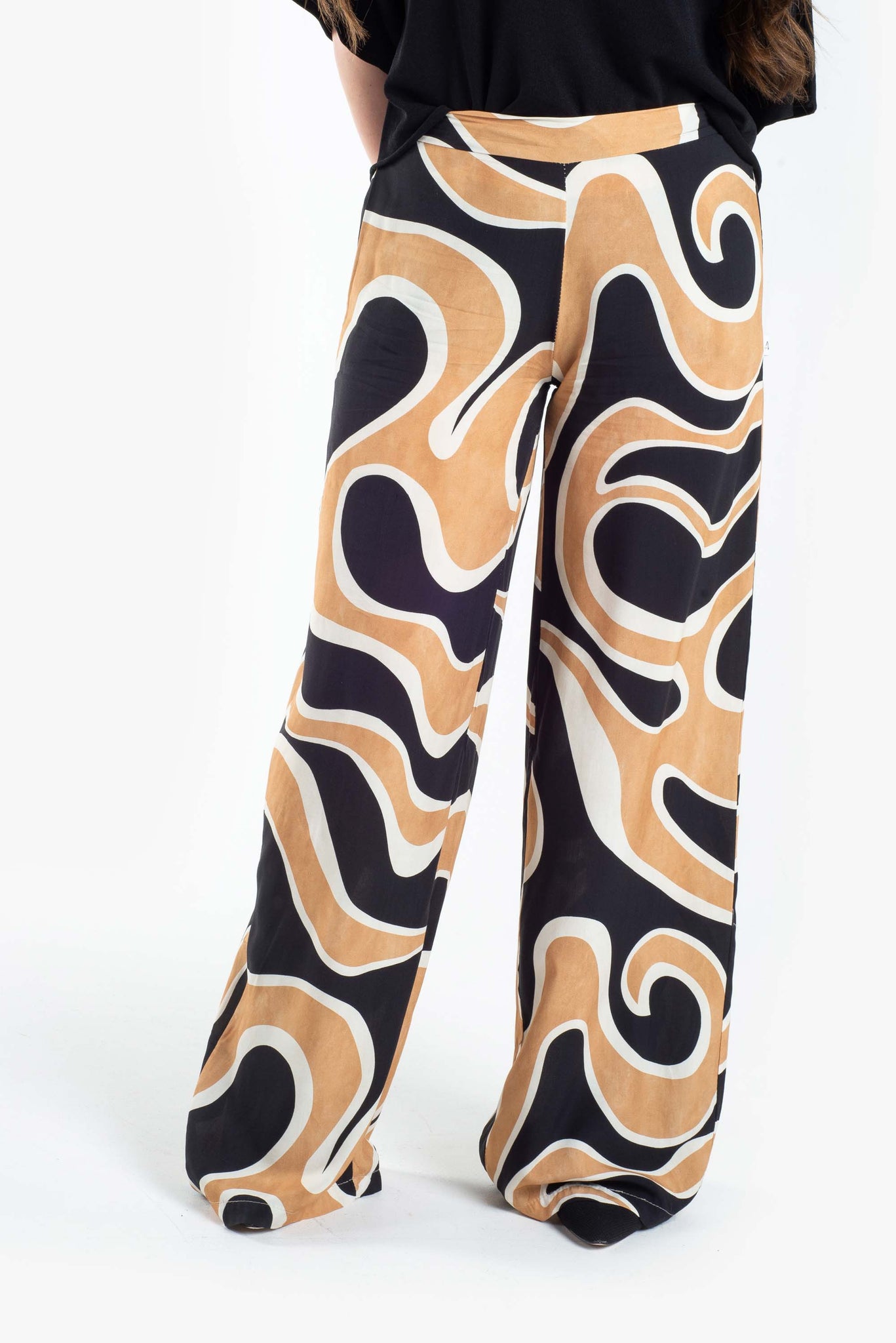 Plus patterned palazzo trousers