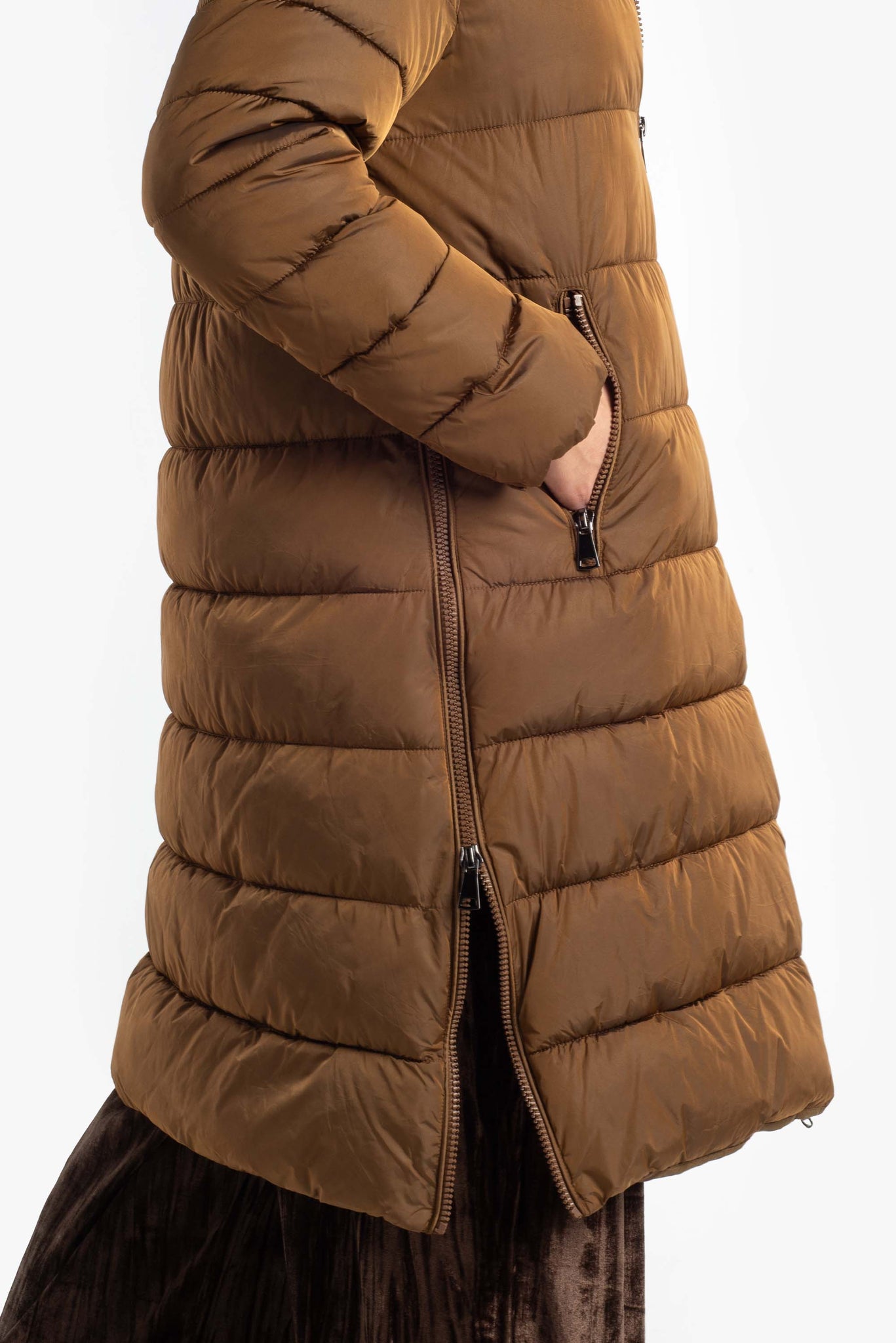 Long down jacket, oversized fit