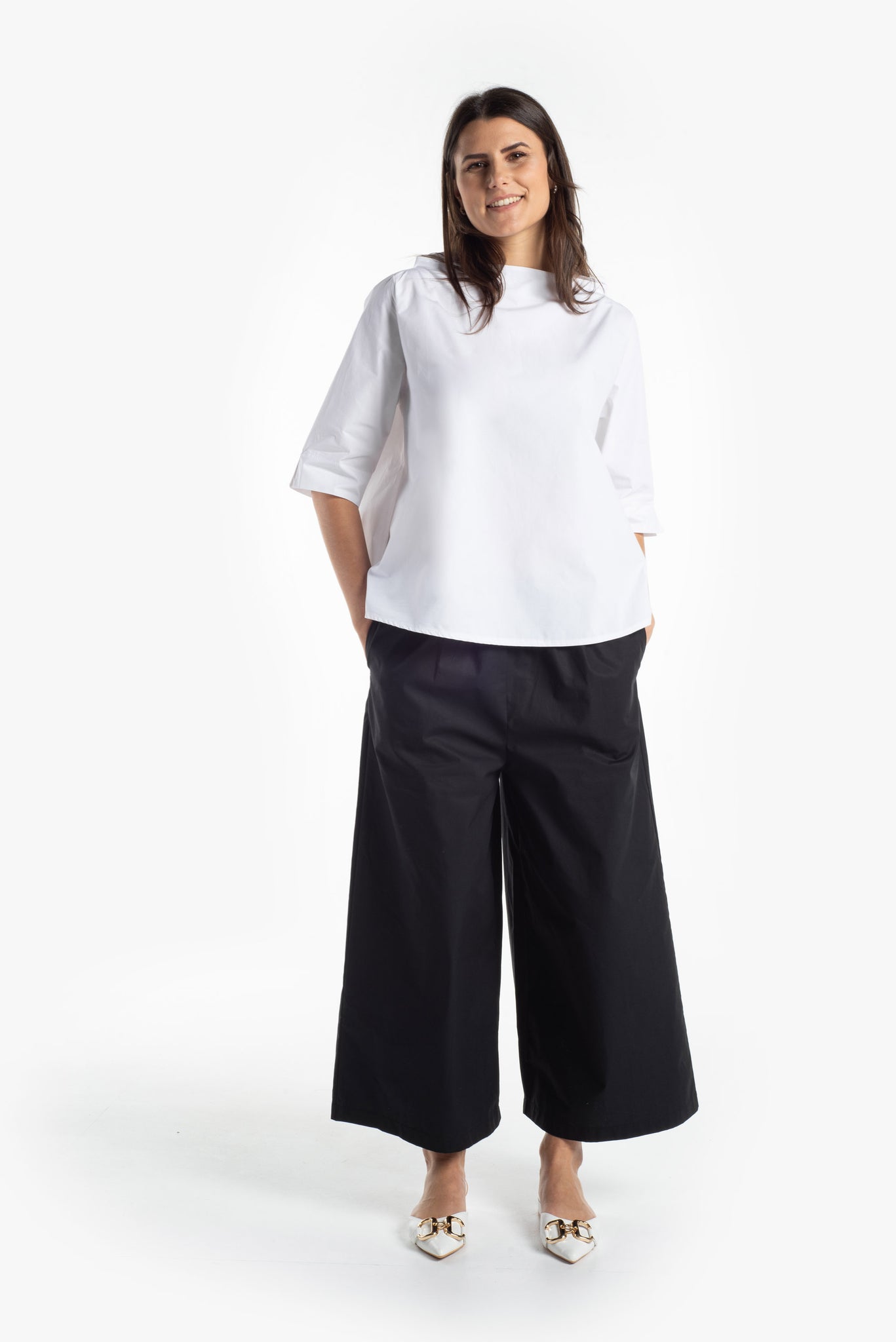 Cropped palazzo trousers
