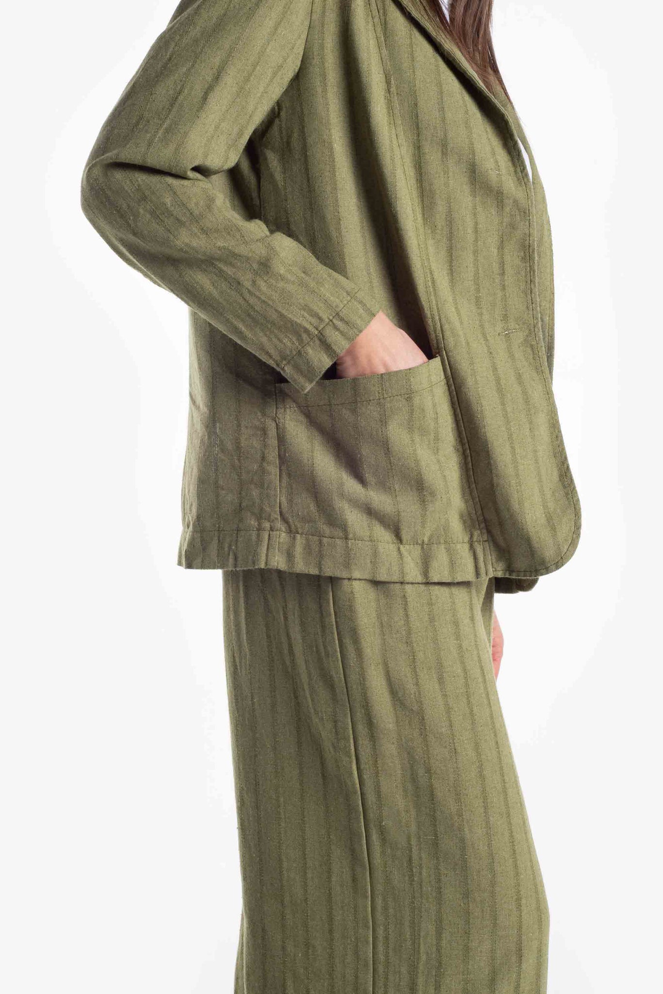 Pinstripe blazer in cotton fabric