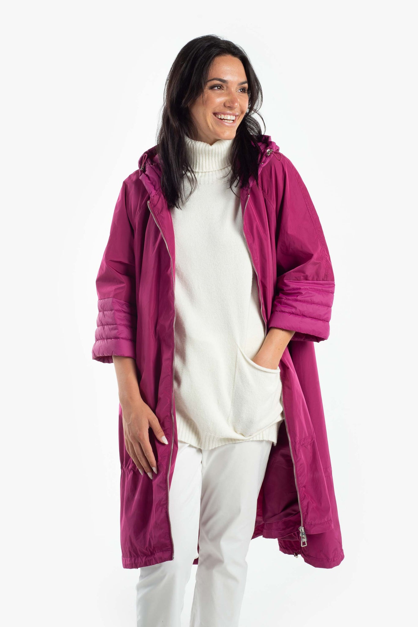 Duster coat in technical fabric