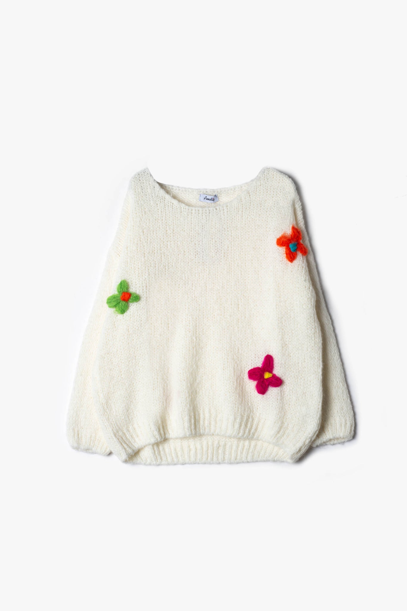 Floral wool pullover