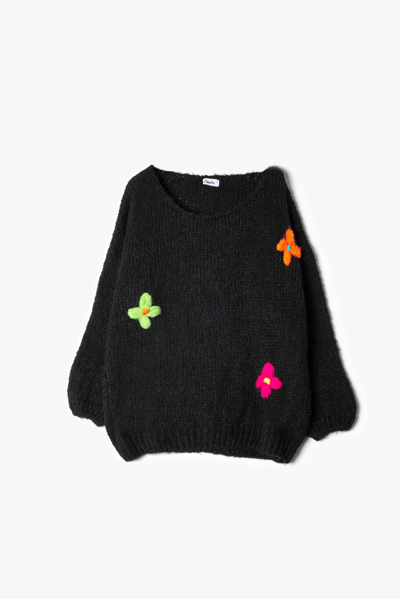 Floral wool pullover