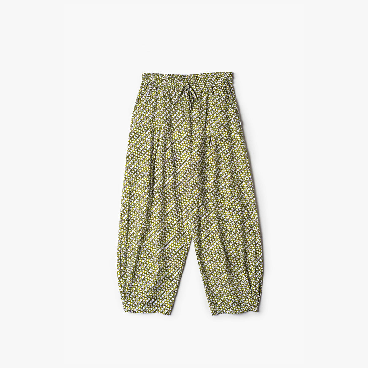 Micro-pattern baggy trousers