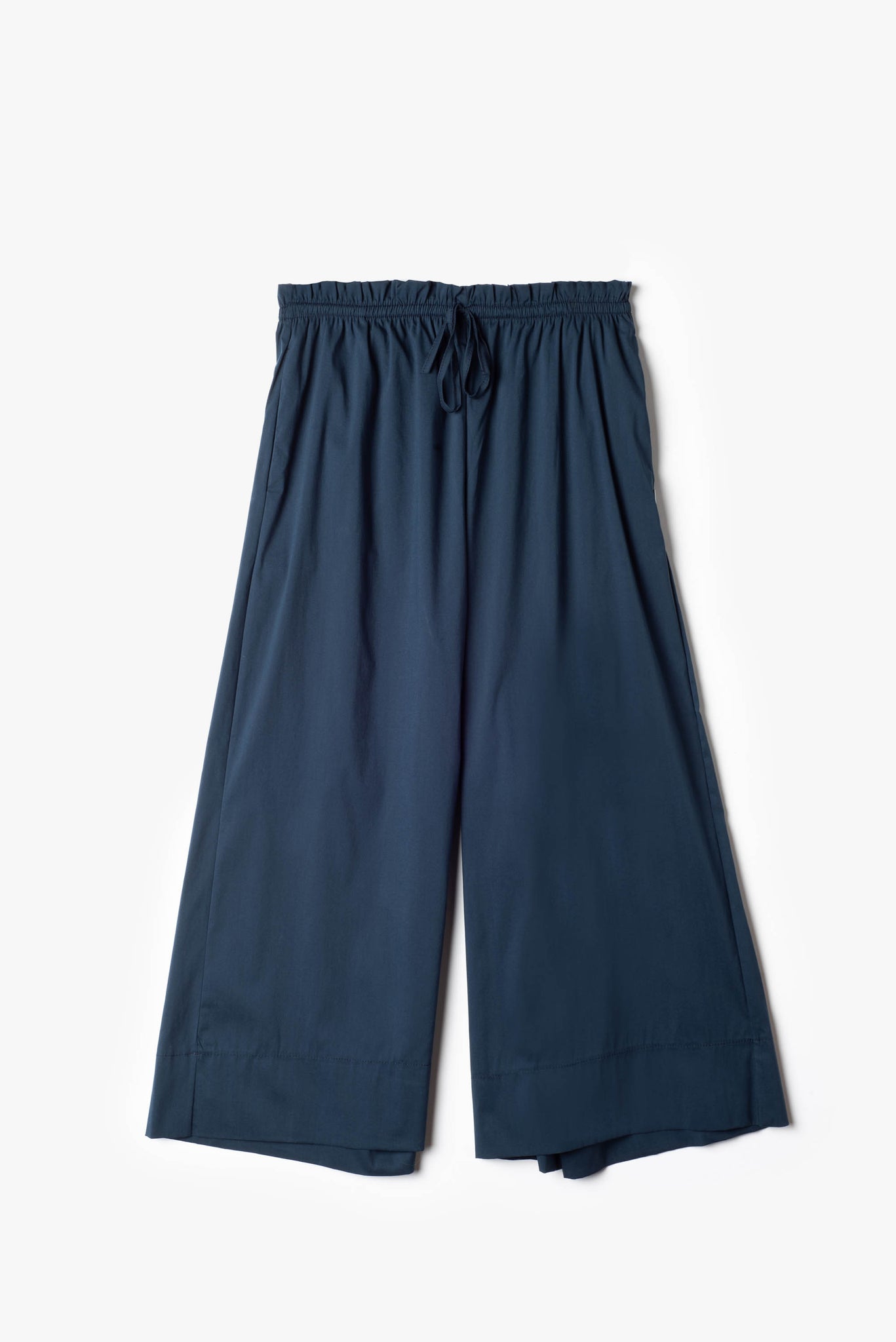 Cropped cotton poplin trousers